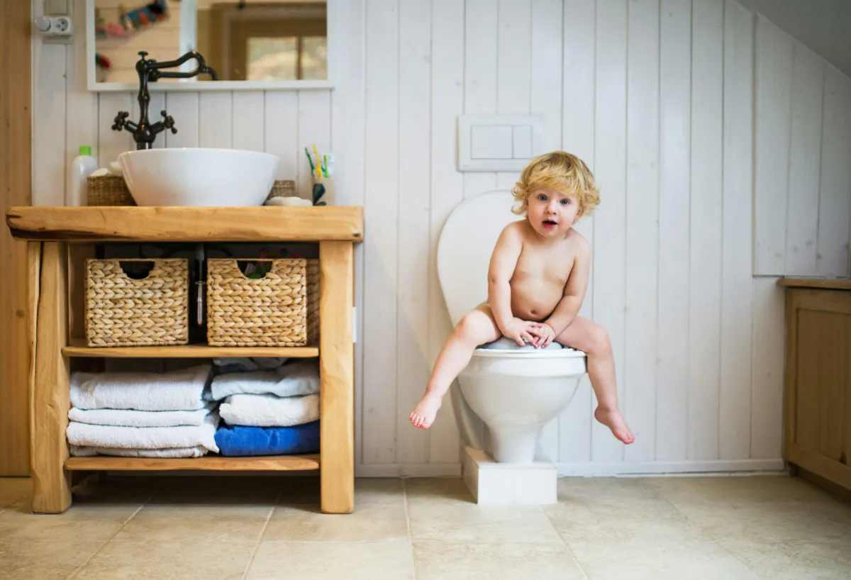 Toddler on the toilet