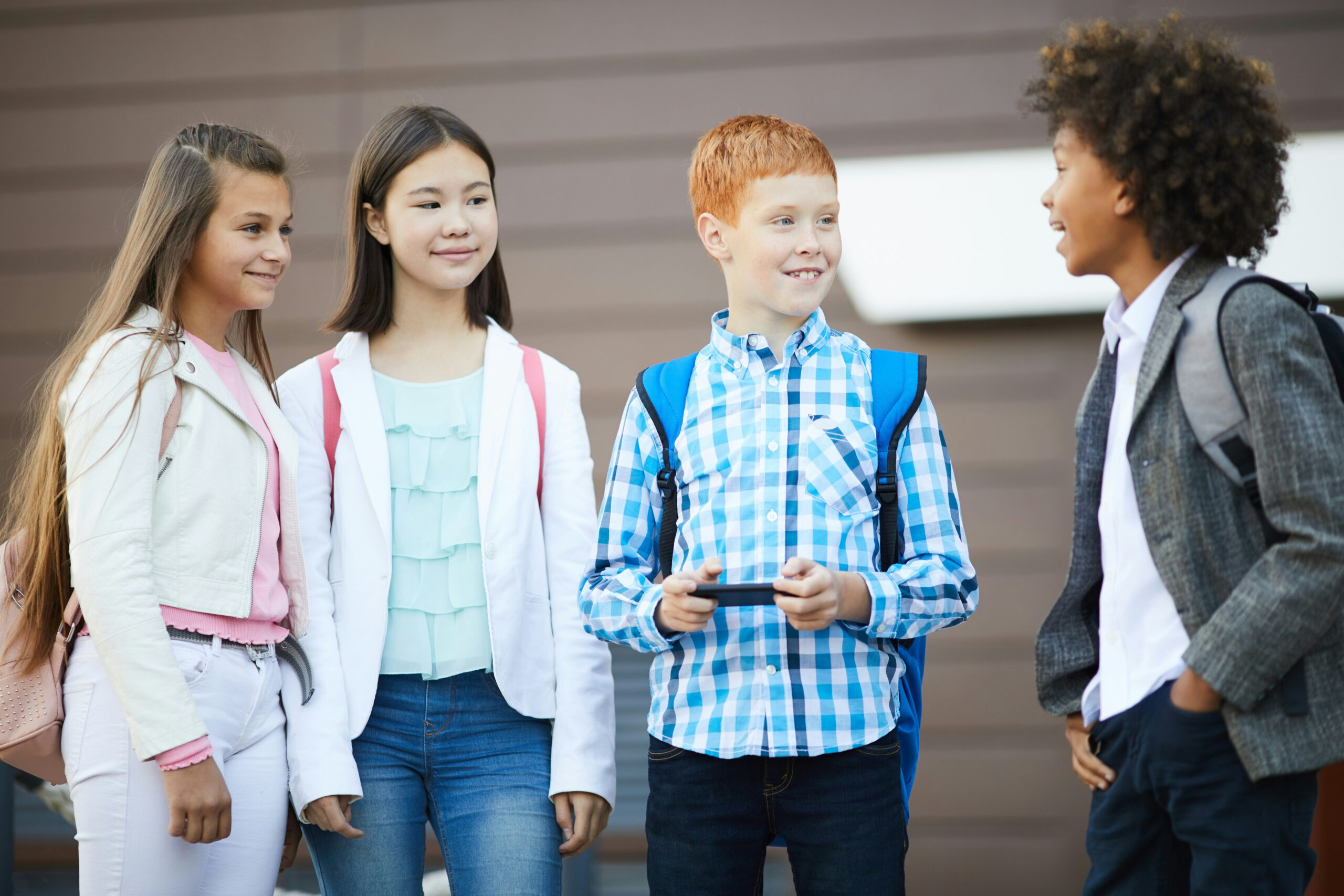 Young teenagers talking