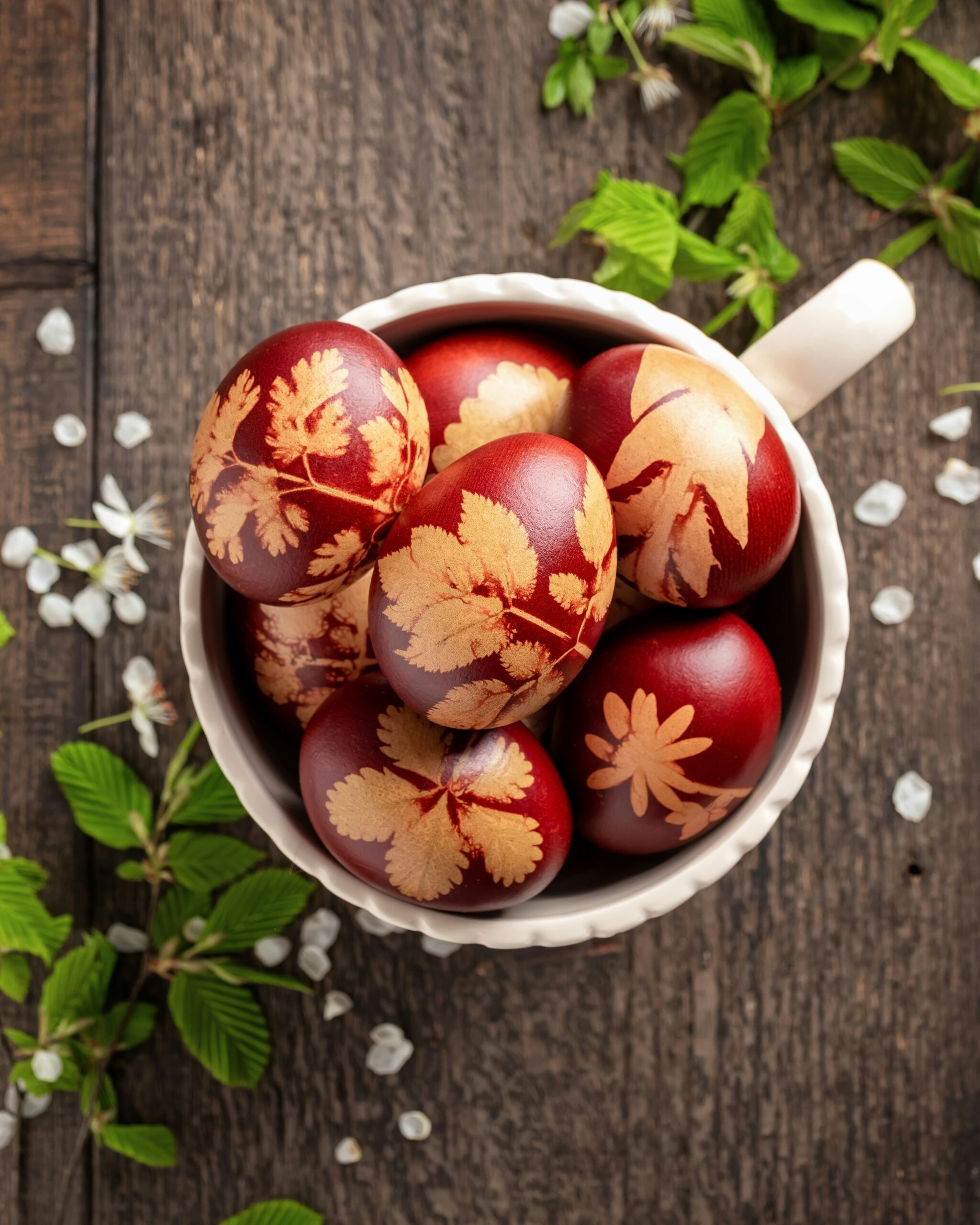 Red decorated Easter Eggs